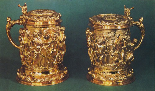 'Silver-gilt tankards, c.1661', 1953. Artist: Unknown.
