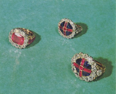 'Coronation rings', 1953. Artist: Rundell, Bridge and Rundell.