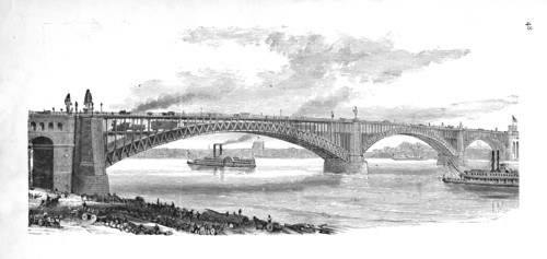 'The Bridge across the Mississippi at St. Louis', 1883. Artist: Unknown.