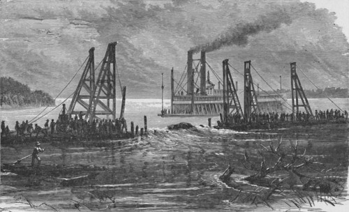 'Removing Snags by Dredging', 1883. Artist: Unknown.