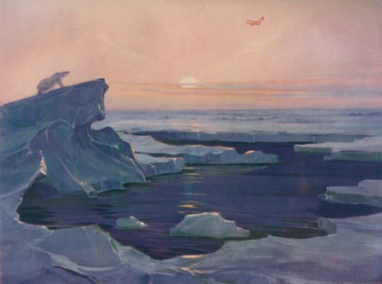 'Flying over the Polar Wastes', 1927. Artist: Unknown.
