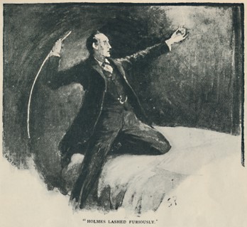 'Holmes Lashed Furiously', 1892. Artist: Sidney E Paget.