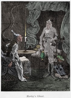 Scene from A Christmas Carol by Charles Dickens, 1843. Artist: Unknown.