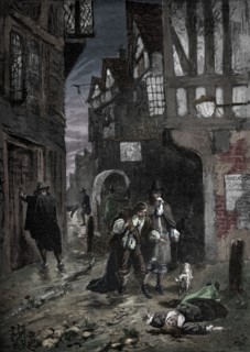 The Great Plague: scenes in the streets of London, 1665-1666 (1905). Artist: Unknown.