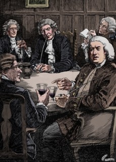 'Dr. Johnson Discoursing With His Friends', c1900, (1912). Artist: Harold Edward Hughes Nelson.