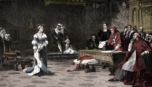 The trial of Queen Catherine, 1529 (1905).  Artist: Unknown.