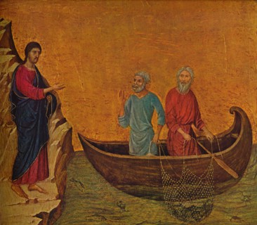 'The Calling of the Apostles Peter and Andrew', 1308-1311. Artist: Duccio di Buoninsegna.