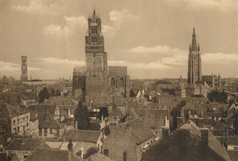 'Les trois Tours (Beffroi, Cathédrale et Eglise Notre-Dame)', c1928. Artist: Unknown.