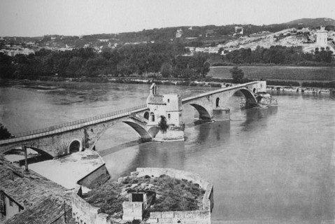 'Avignon - St. Benezet Bridge and Rhone Valley, View Taken From Doms Fort', c1925. Artist: Unknown.