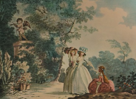 'Les Trois Soeurs Au Parc De Saint-Cloud', (Three Sisters in Parc Saint-Cloud), c1790, (1913). Artist: Jean-Baptiste Chapuy.