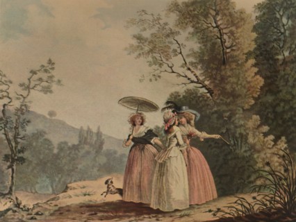 'La Graces Parisiennes Au Bois De Vincennes', 1790, (1913). Artist: Jean-Baptiste Chapuy.
