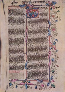 'First Page of St Matthew's Gospel', 15th century, (1947). Artist: Unknown.