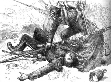 'Death of Ensign Anstruther', c1880. Artist: C.R..