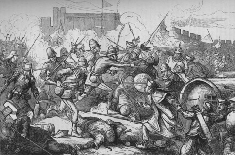 'Capture of the Peiho Forts', c1880. Artist: T.S.S.