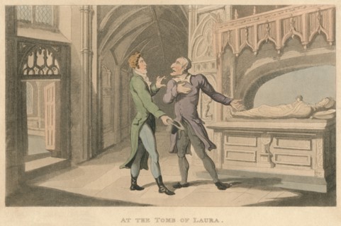 'At the Tomb of Laura', 1821. Artist: Thomas Rowlandson.
