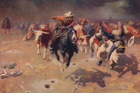 'The Stampede', c1912, (c1915). Artist: William Robinson Leigh.