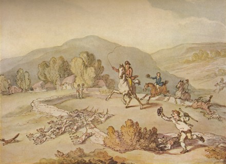 'The Village Hunt', c1800, (1922). Artist: Thomas Rowlandson.