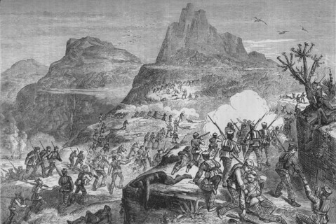 'Kaffir War - Attacking a Native Position', c1880. Artist: Unknown.