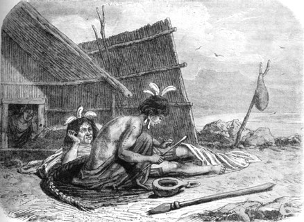 'Tattooing a Maori Chief', c1880. Artist: Unknown.