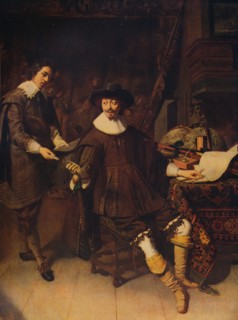 'Constantijn Huygens and his Clerk', 1627, (c1915). Artist: Thomas de Keyser.