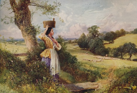 'The Milkmaid', 1860, (c1915). Artist: Birket Foster.