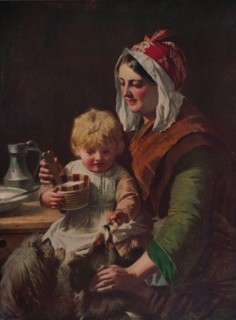 'Meal Time', c1850, (c1915). Artist: John Phillip.