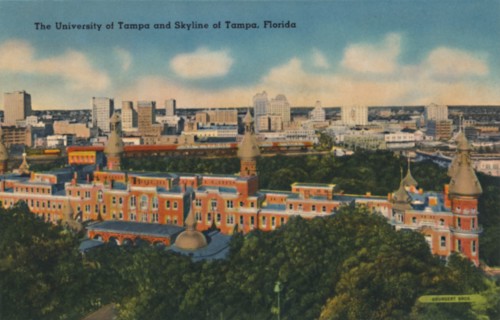 'The University of Tampa and Skyline of Tampa, Florida', c1940s. Artist: Unknown.