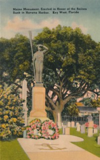 Maine monument, in Honor of Sailors Sunk in Havana Harbor. Key West, Florida', c1940s. Artist: Tichnor Brothers.