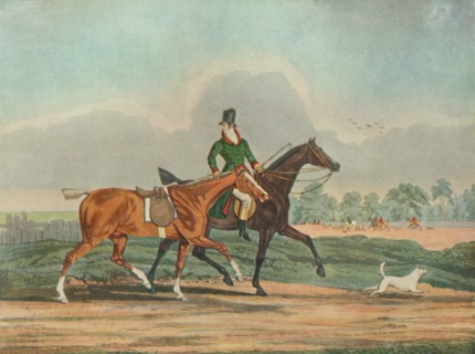 'Hunters at Covertside', early 19th century, (1929). Artist: James Pollard.