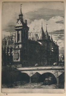 'La Tour De L'Horloge (3rd State, 10 5/16 x 7 1/4 Inches)', 1852, (1927). Artist: Charles Meryon.