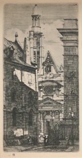 'Saint-Etienne-Du-Mont (5th State, 9 3/4 x 5 1/8 Inches)', 1852, (1927). Artist: Charles Meryon.