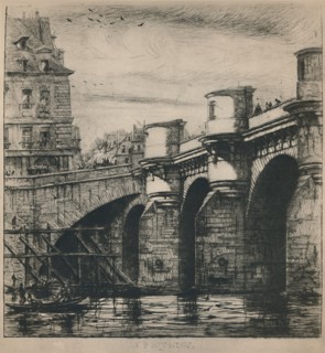 'Le Pont-Neuf (8th State, 7 3/16 x 7 1/4 Inches)', 1853, (1927). Artist: Charles Meryon.