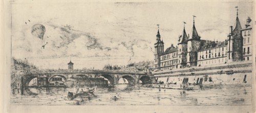 'Le Pont-Au-Change (2nd State, 6 1/8 x 13 1/16 Inches)', 1854, (1927). Artist: Charles Meryon.