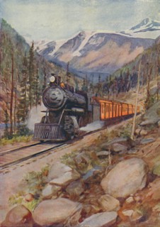 'C.P.R. Train in the Rockies', 1924. Artist: Unknown.