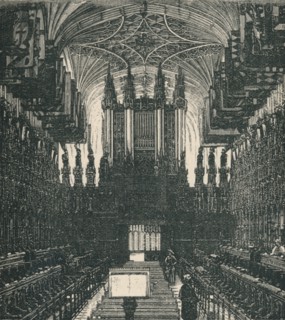 'St. George's Chapel: The Choir, Looking West', 1895. Artist: Unknown.