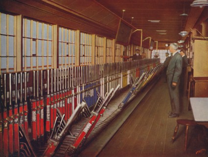 'Inside the Locomotive Yard Signal-Box, York', 1926. Artist: Unknown.