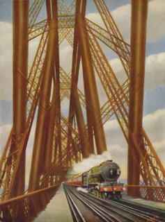 'East Coast Express Crossing the Forth Bridge', 1926. Artist: Unknown.