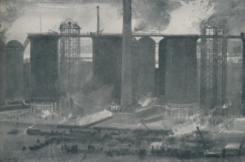 'Blast-Furnaces at Bell Bros.' Iron Works, Middlesborough', 1910. Artist: Unknown.
