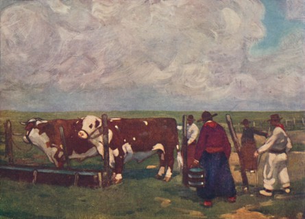'Pedigree Oxen on a a Lemco Estancia', 1916. Artist: A S Forrest.