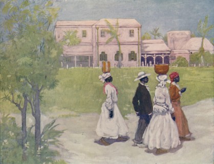 'Negroes Going To Work, Barbados', 1916. Artist: A S Forrest.