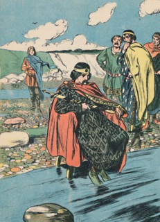 'Canute Orders The Tide to Stop', c1907. Artist: Unknown.