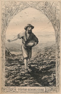 'Crusoe Sowing Corn', c1870. Artist: Unknown.