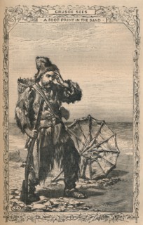 'Crusoe Sees a Foot-Print in the Sand', c1870. Artist: Unknown.
