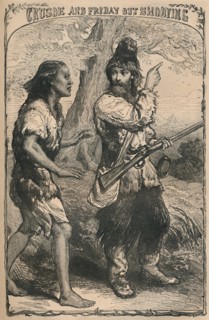 'Crusoe and Friday Out Shooting', c1870. Artist: Unknown.