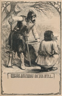 'Crusoe and Friday On The Hill', c1870. Artist: Unknown.