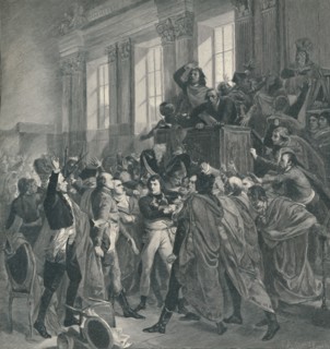 'Bonaparte at the Council of the Five Hundred - St. Cloud, November 10, 1799 (19th Brumaire)', 1896. Artist: Peter Aitken.