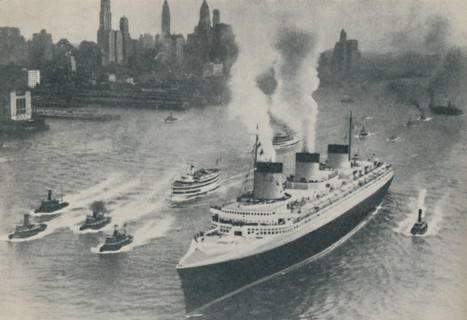 'Arrival at New York of the Normandie', 1936. Artist: Unknown.