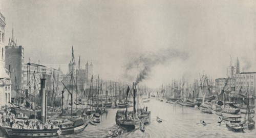 'The Pool: Steamer Trips, 1841', (1920). Artist: William Parrott.
