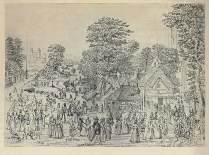 'A Wedding Festivity in Bermondsey, 1590', (1920). Artist: Joris Hoefnagel.