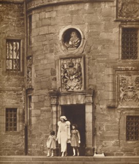 'The Queen at Her Old Home', Glamis Castle, c1936 (1937). Creator: Unknown.